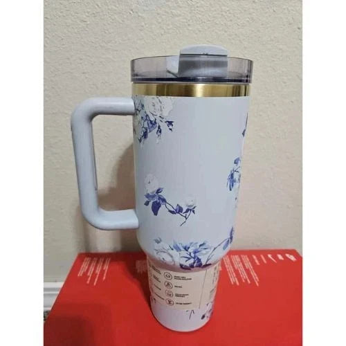 Stanley x Love Shack Fancy Tumbler 40oz Holiday Rosa Beaux Blue With Box Free Sh