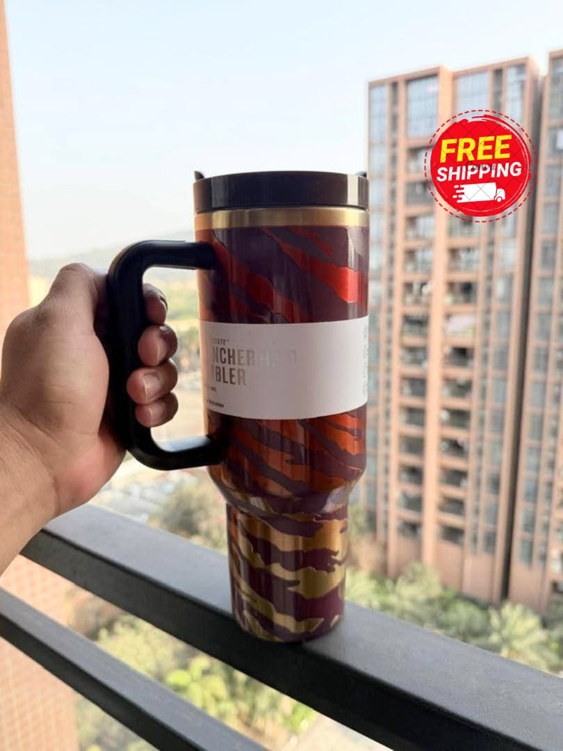 Insulated Stainless Steel Travel Mug with Handle – Leakproof Thermal Coffee Tumbler