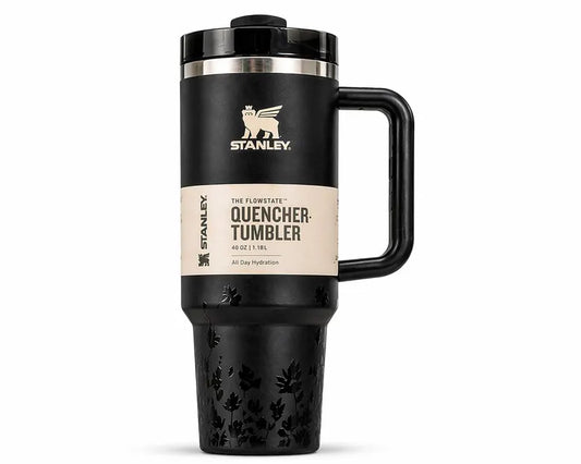 Jennie 40 oz Quencher Tumbler with Gift Box - Stainless Steel- Black Colour