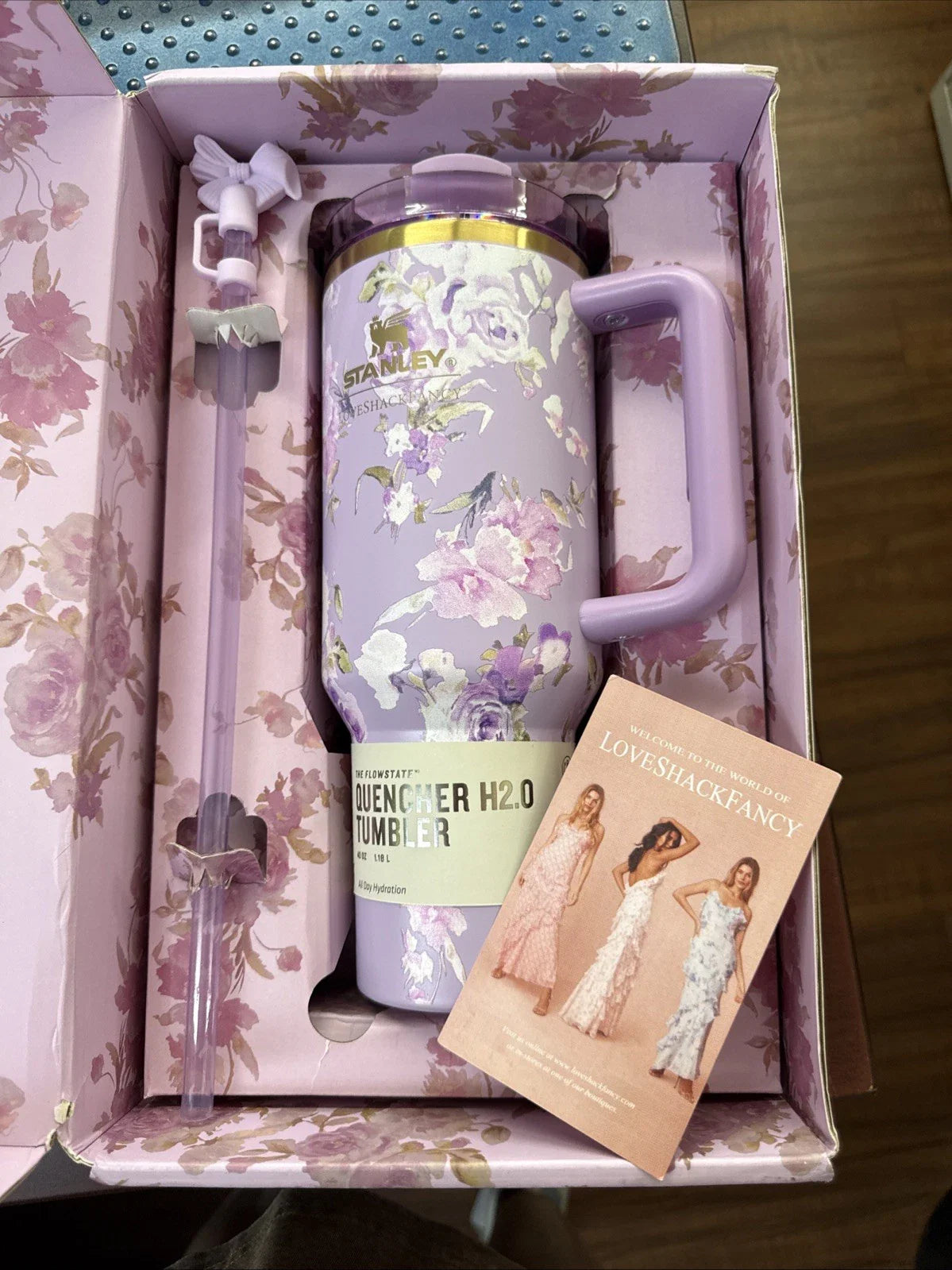 Stanley X Love Shack Fancy Cup 40 oz - Happy Thoughts Quencher Rosa Beaux Purple