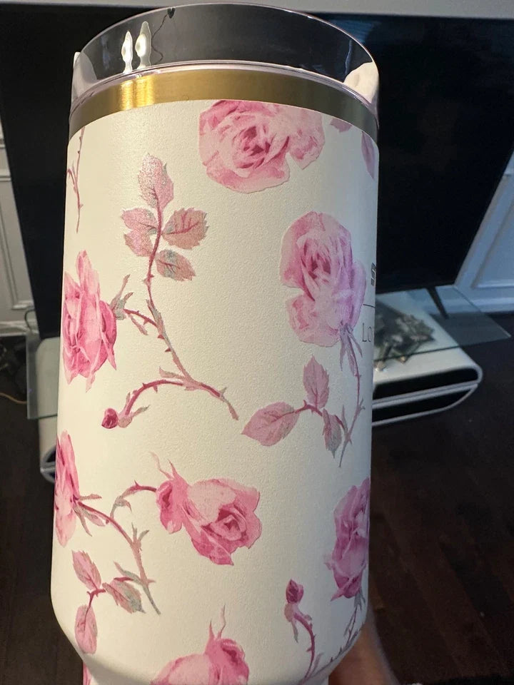Stanley X Love Shack Fancy Ribbon Rosa 40oz Tumbler 100% Authentic Limited